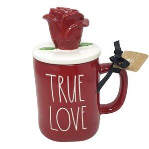 Rae Dunn Princess Inspired Ceramic Coffee/Tea Mugs (True Love/Rose Lid)